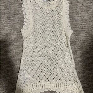Mango Cream Crochet Tank Top